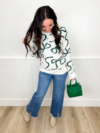 Wrapped in Ribbon Knit Long Sleeve Avery Mae Sweater Top