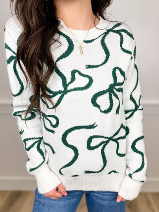 Wrapped in Ribbon Knit Long Sleeve Avery Mae Sweater Top