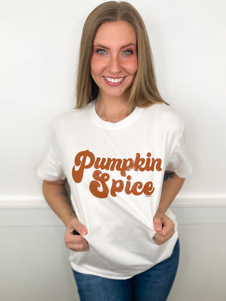 All Things Pumpkin Cotton Short Sleeve White Avery Mae Graphic Tee Shirt