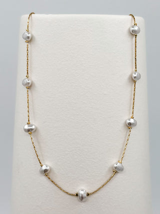 Floating Pearls Gold Necklace