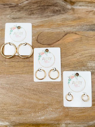 Grateful Hearts Gold Hoop Earrings - 3 options!