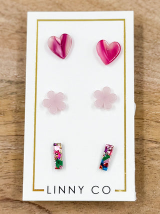 DOORBUSTER!! Petal Palette Stud Earring Set