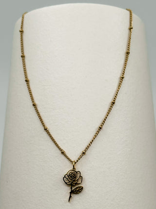 Floral Beauties Gold Birth Flower Necklace - 12 options!