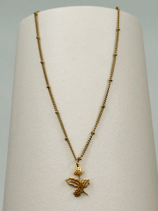 Floral Beauties Gold Birth Flower Necklace - 12 options!