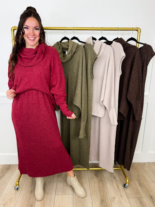 Dear Scarlett Always Evolving Knit Cowl Neck Top & Dress Set - 4 colors!