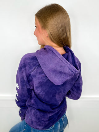 Don't Kill My Vibe Cotton Long Sleeve Purple Avery Mae Graphic Hoodie Sweatshirt