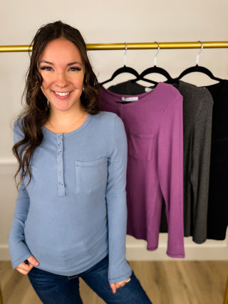 Weekend Plans Rayon Blend Long Sleeve Avery Mae Top - 4 colors!