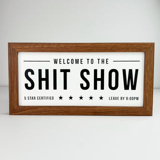 Welcome, Leave By 9 Wood Sign