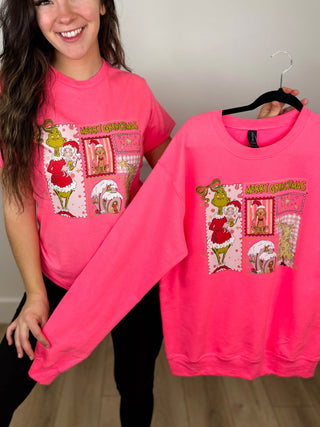 Happy Who-lidays Cotton Blend Pink Avery Mae Graphic Top - 2 options!