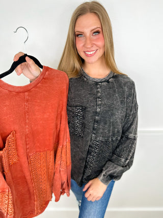Just the Way Around Cotton Long Sleeve Avery Mae Top - 2 colors!