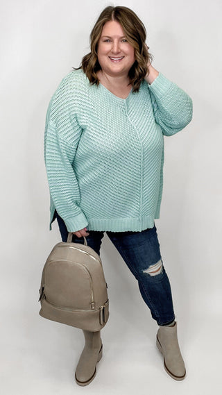 White Birch Strong Enough Cotton Long Sleeve Sweater Top - 2 colors!