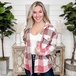 Fabulously Perfect Kori Pink Long Sleeve Hooded Shacket - 2 colors!