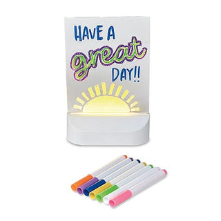 White LED memo board with Have a great day light design plus 7 erase markers
