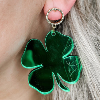 Peep My Shamrocks Acrylic Drop Earrings