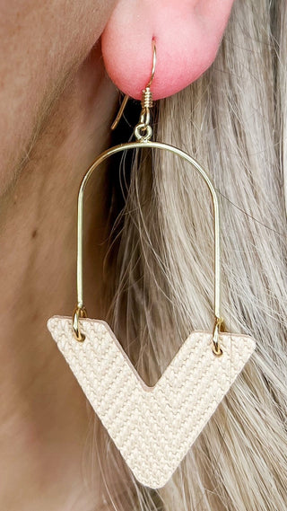 Summertime Neutral Leather Earrings