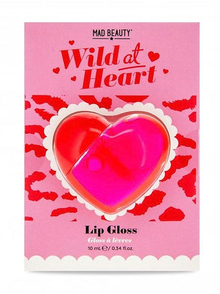 Bright pink heart-shaped lip gloss in retail box