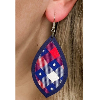 Patriotic Plaid Earrings