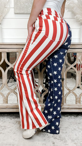 Judy Blue Harley High Rise Flag Print Flare Jeans