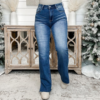 Juliana High Rise Risen Straight Leg Blue Jeans