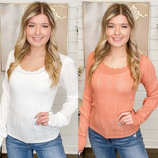 Hem & Thread I'd do Anything Knit Long Sleeve Top - 2 colors!