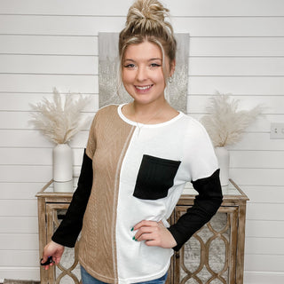 She's a Rebel Long Sleeve Color Block Top - 2 colors!