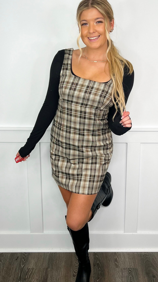 Hem & Thread Evening Night Plaid Dress