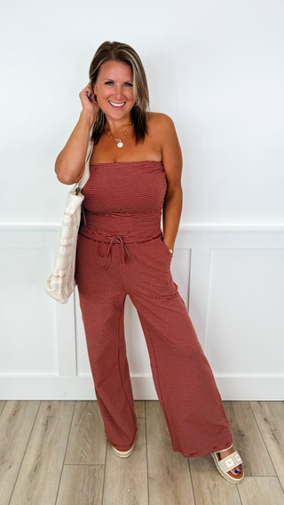 There's Magic in the Air High Rise Cotton Blend Rust Avery Mae Set