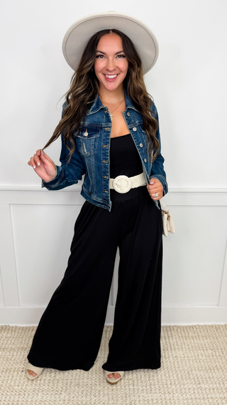 Judy Blue Juliette Distressed Cotton Blend Long Sleeve Dark Wash Denim Jacket