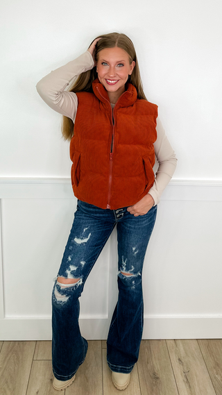 Night Changes Soft Corduroy Avery Mae Vest - 5 colors!