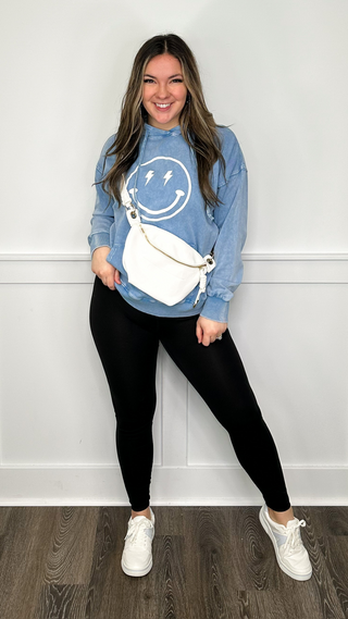 Easel Electric Smile Cotton Long Sleeve Graphic Hoodie Sweatshirt - 3 colors!