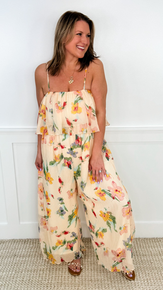 First Impressions Peach Avery Mae Jumpsuit