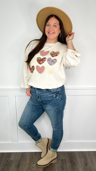 Easel Follow Your Heart Cotton 3/4 Sleeve Top - 2 colors!