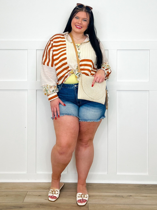 Sew In Love Brighten Your Day Rayon Blend Long Sleeve Cream Button Up Top