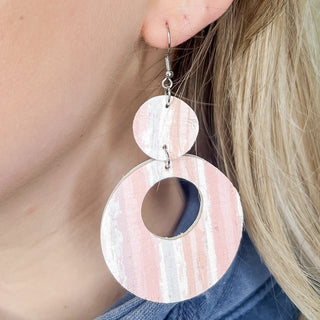 Simply Striped Pink Drop Earrings