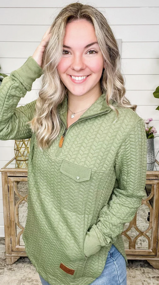 Feeling Rich Knit Long Sleeve Avery Mae Quarter Zip Top - 6 colors!