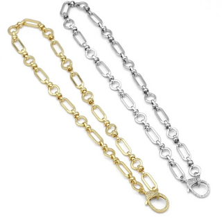 PRE-ORDER LPJ Mixed Link Diamond Clasp Necklace