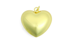 PRE-ORDER LPJ Medium Golden Puffy Heart Charm