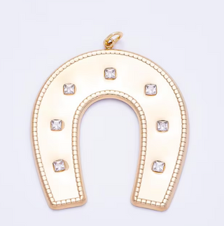PRE-ORDER LPJ CZ Dotted Horseshoe Charm
