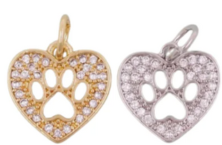 PRE-ORDER LPJ2 CZ Paw Heart Charm
