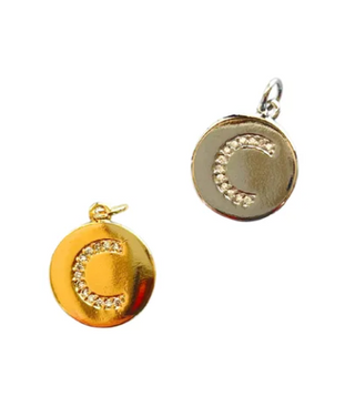 PRE-ORDER LPJ CZ Letter Disc Charm