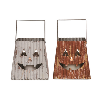 Creepin' Metal Jack-O-Lantern Basket - 2 colors!