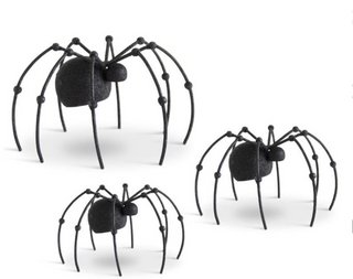 Creepy Fun Metal Spider Decor - 3 piece set!