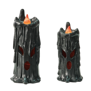 Creepy Hallowed Black LED Candles - 2 piece set!