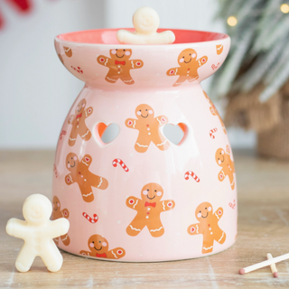 Gingerbread Man Tea Light Candle Pink Wax Warmer