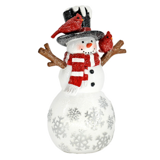 The Cardinals & Snowman Resin Shelf Sitter