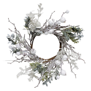 Faux Sage & Snowberry Candle Wreath