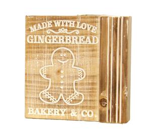 Made With Love Gingerbread Wood Sign