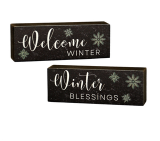 Joys of Winter Wood Block Decor - 2 options!