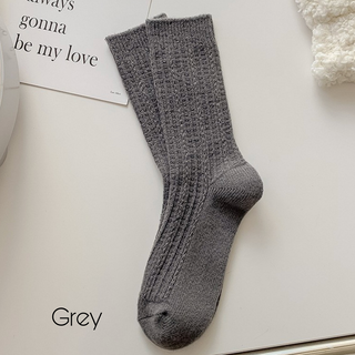 Knit Fashionable Neutral Crew Socks - 8 colors!