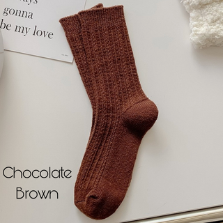 Knit Fashionable Neutral Crew Socks - 8 colors!